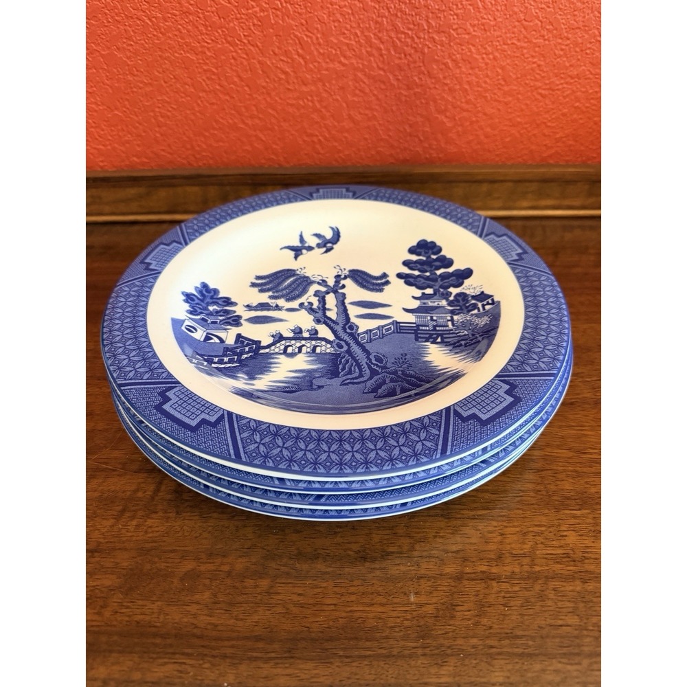 4 Royal Doulton Real Old Willow 10.5" Dinner Plates